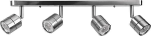 lot 3414 image: KING SHA 21 Inch 4-Lights LED Track Lighting Kit with Dimmable LED Bulbs GU10 Warm White CRI90, Plug in Brushed Nickel