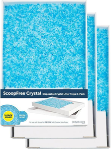 lot 3419 image: PetSafe ScoopFree Crystal Cat Litter Tray Refills (3-Pack), Compatible with ScoopFree Crystal Litter Boxes, Rapid Odor Elimination, Leak Protection, Fresh Scent (Premium Blue)