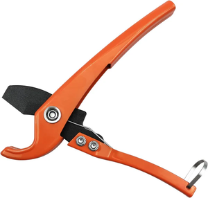 lot 3431 image: 2 Pack - PVC Pipe Cutter, Heavy Duty Tubing Cutter with SK5 Blades Ratchet-type Tube and Pipe Cutter for Cutting PVC PEX Plastic PP-R Hoses up to 1-14 (32mm)