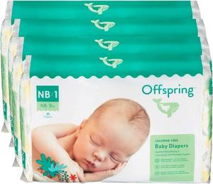 lot 2786 image: Size - New Born1 Offspring Disposable Diapers, Earth Friendly, Premium Ultra Soft, Double Leak Guard Protection