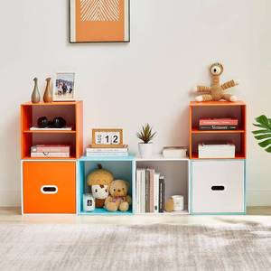 lot 2791 image: EARTHSON 6 Cube Storage Organizer, Cordboard Storage Cube Organizer, DIY Stackable Books Organizer Shelving, Kids Bookcase Bookshelf for Living Room, Bedroom, Office