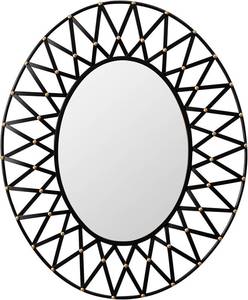 lot 2793 image: Kujielan Wall Mounted Decorative Mirror, Round Mirror with Modern Metal Frame, Hanging Wall Art Mirrors for Living Room, Bedroom, Entryway, Hallway, Bathroom, Black