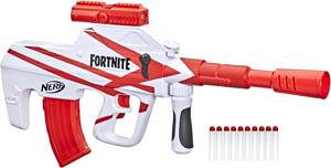 lot 2801 image: NERF Fortnite B-AR Motorized Dart Blaster -- Fortnite Converge Wrap, Motorized 10-Dart Blasting, 10-Dart Clip, 10 Official Elite Darts