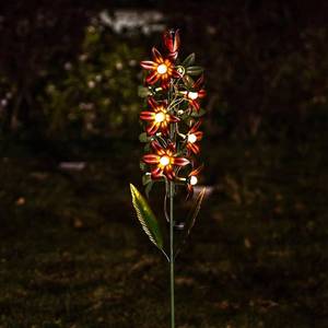 lot 2806 image: SHICHAO Flower Solar Garden Decorations Lights for Lawn Ornaments, 42 Inch Metal Hyacinth Flower Outdoor Decor Decorative Stake for Yard Porch Patio Red
