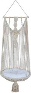 lot 2821 image: ZYDDNH Macrame Hanging Pet Bed,Macrame Cat Hammock Wall Hanging, Cat Hammock, Macrame Cat Bed, Pet Gifts, HammockMacrame Cat Swing (White)