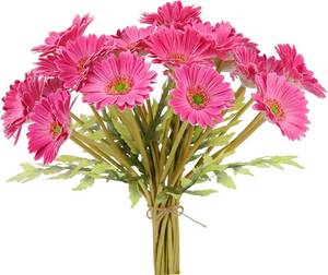 lot 2822 image: ZSHCONG 24pcs Gerbera Daisies Flowers 17.5Length Real Touch Pu Fake Flowers Odorless Gift Box Package for Home Decorations Centerpieces Arrangement Wedding Bouquet (Lilac)